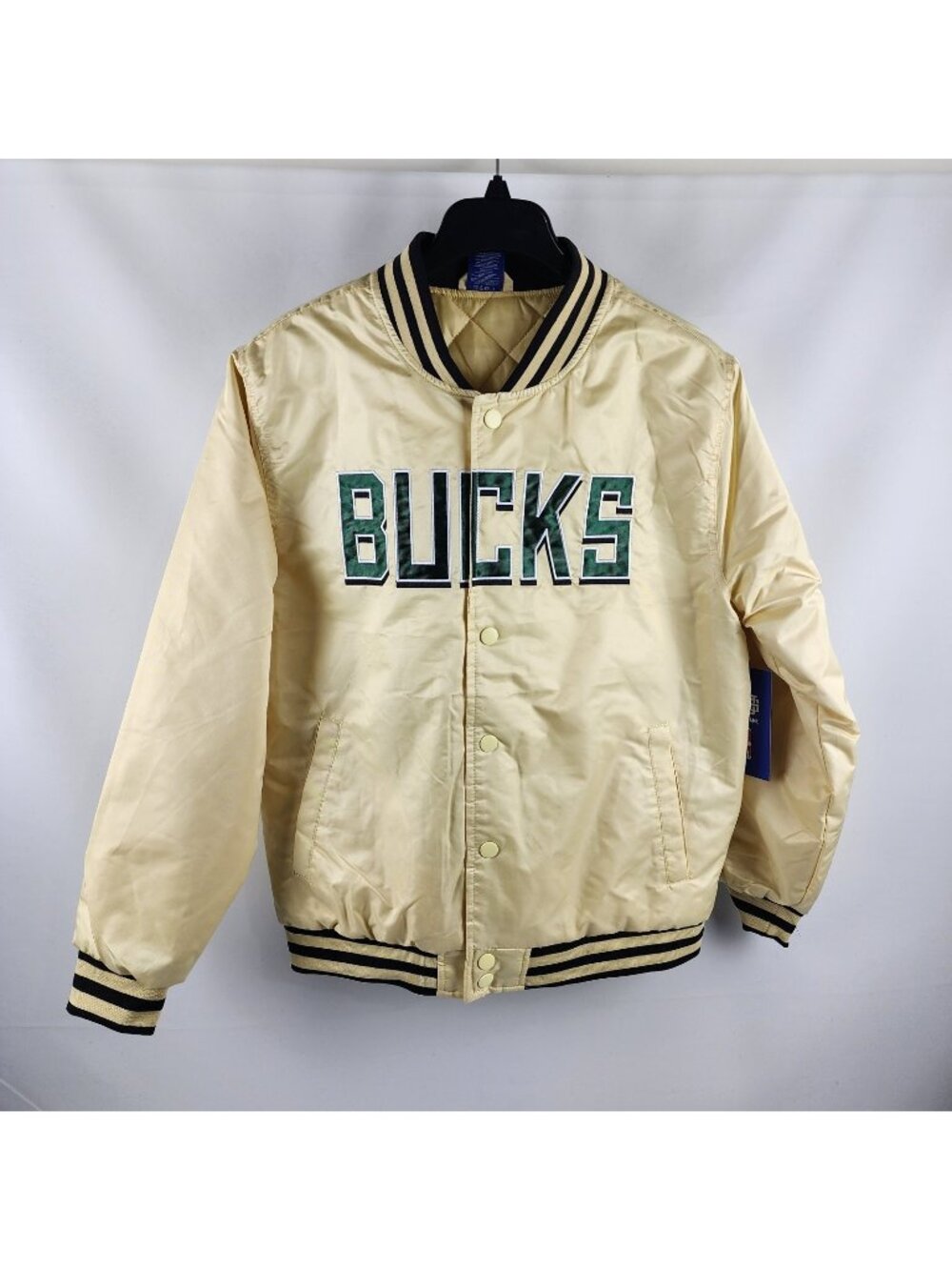NBA Jacket Mens Medium Ultra Game Milwaukee Bucks Yellow Green Bomber NWT